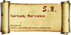 Sarkady Marianna névjegykártya