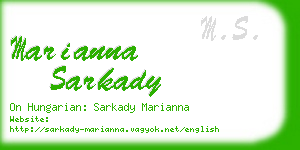 marianna sarkady business card